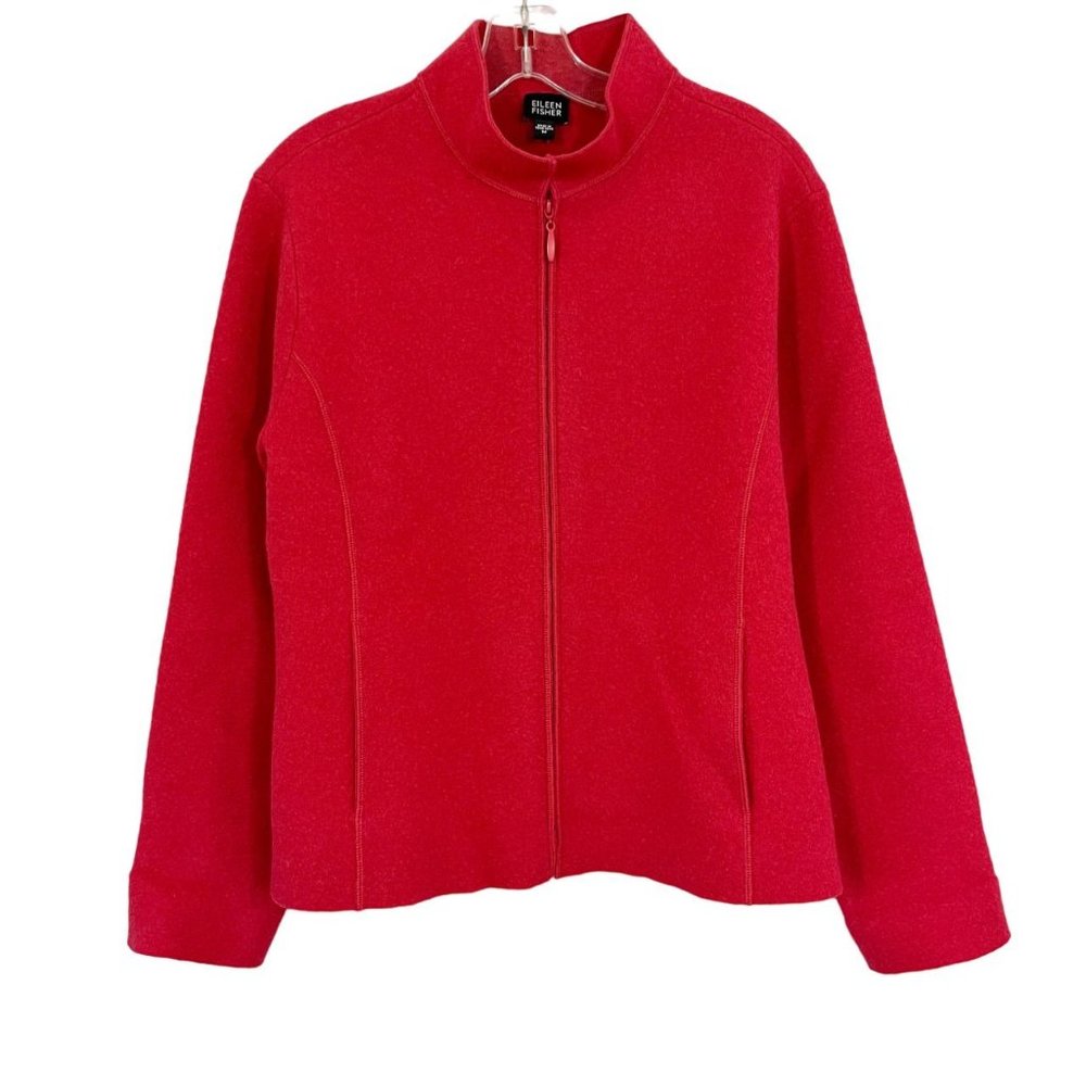 Eileen Fisher Wool Zip Front‎ Jacket with Pockets - Size Medium